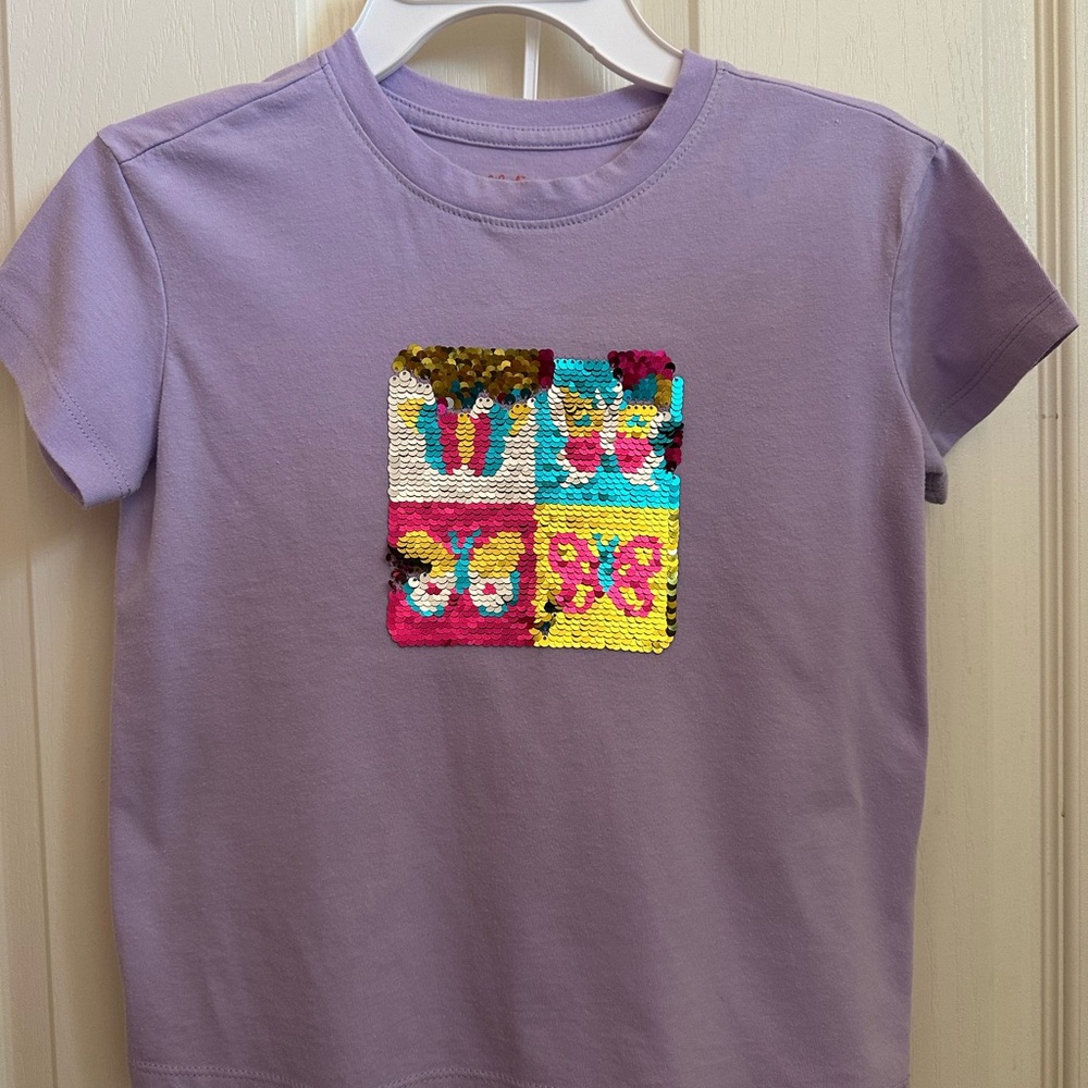 Cat & Jack Lavender Tee with Colorful Patchwork